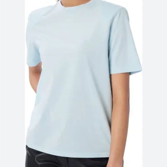 NWT NEW Lita by Ciara Blue Boxy T-shirt w/Removable Shoulder Pads. Large Revolve - Picture 1 of 11